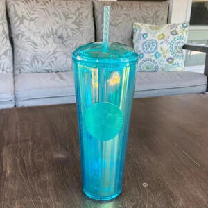 Starbucks Venti Cold Cup  Tumbler | Translucent Teal Kaleidoscope 2021